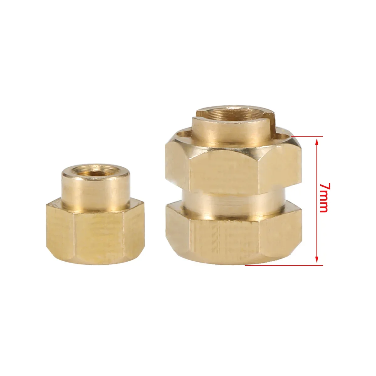 4Pcs 7MM Brass Wheel Hex Hub Extended Adapter for 1/18 RC Car Crawler TRX4M Bronco Defender Chassis Upgrade Parts