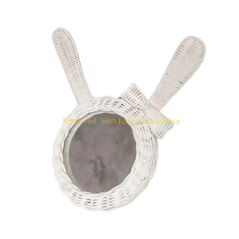 L9NB Rattan Innovative Art Decoration Makeup Mirror Rabbit Dressing Mirror Decoration