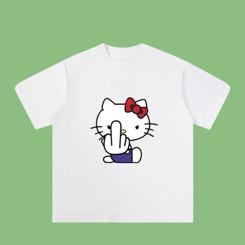 

MOTO-Hello Kitty Fun 3D Printed 2025 Women's Cartoon Peripheral Top Trendy Loose Casual Short Sleeve T-shirt