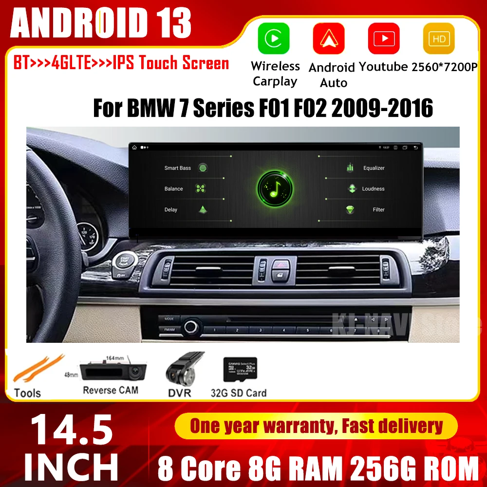 

14.5” Android 13 Car Multimedia Player Radio for BMW 7 F01 F02 2009-2016 Carplay 4G Navigation GPS Bluetooth Speacker ID8 UI