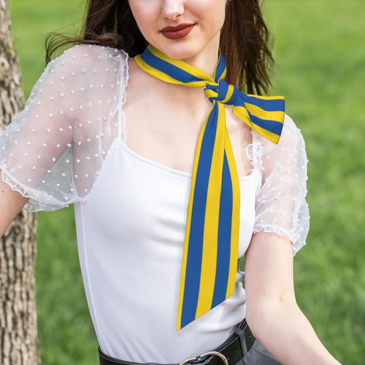 Flag Of Ukraine Women Long Narrow Scarf Soft Skinny Scarf Multi-use Neck Head Wrap for Office Daily Party
