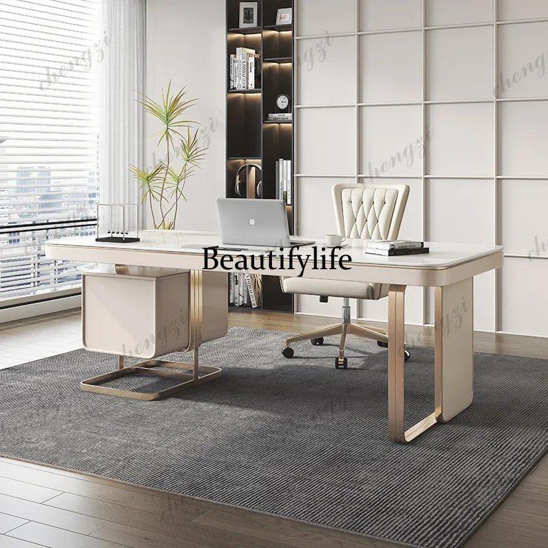 BBB   High Rock Plate Design Office Desk Dinning Table Modern Luxury Sence Office Desk Quality Nordic Office Furniture Tisch