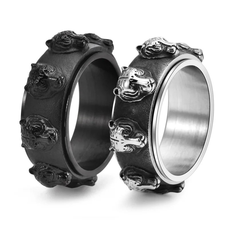النمر الحيوان تململ سبينر الرجال خواتم مجوهرات من صلب لا يصدأ الشرير الصخرة موضة أشياء باردة اكسسوارات للنساء هدية بالجملة #1
