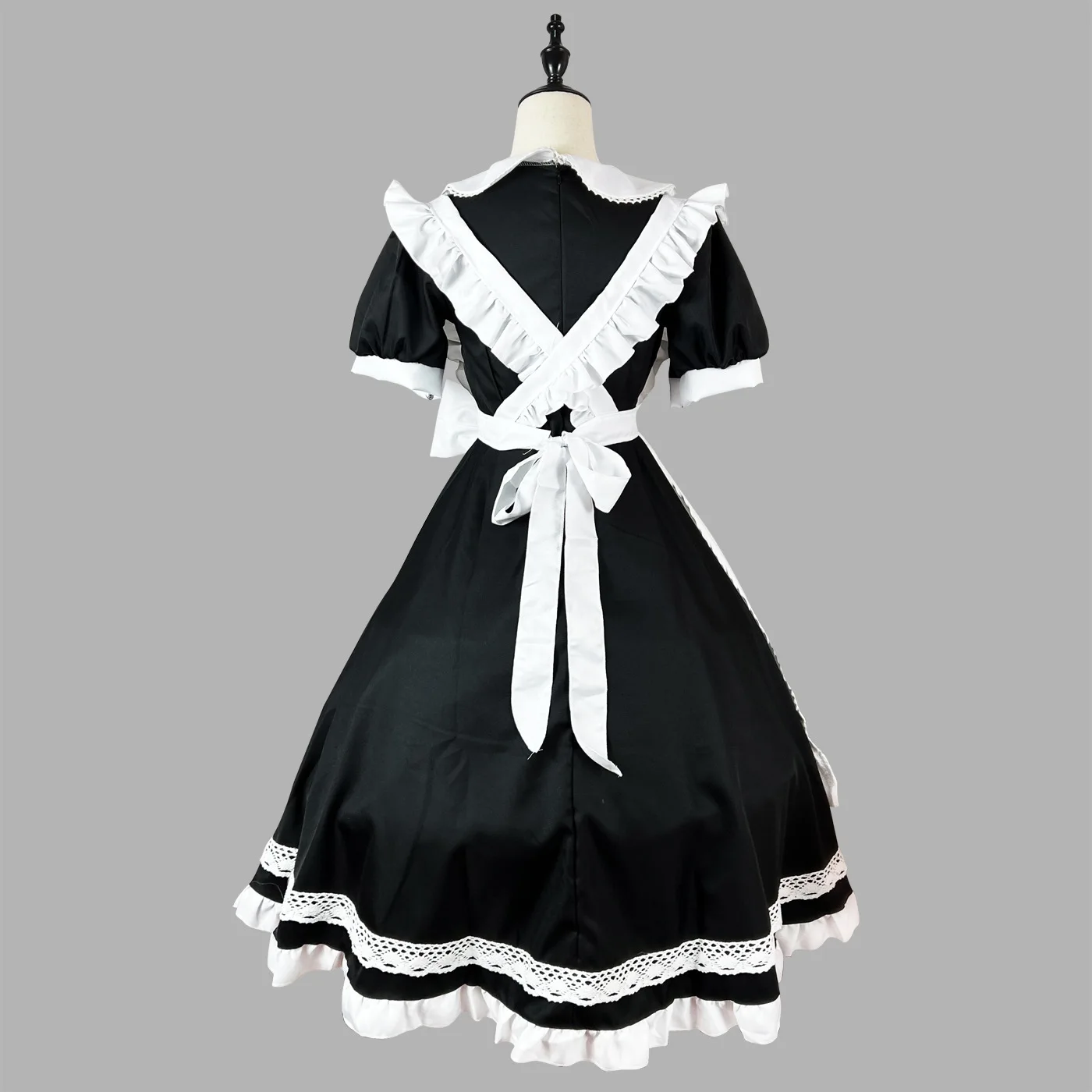 New 5XL Lolita Black White Long Sleeve Apron Housekeeper Maidservant Maid Restaurant Dress Uniform Outfits Anime Cosplay Costume