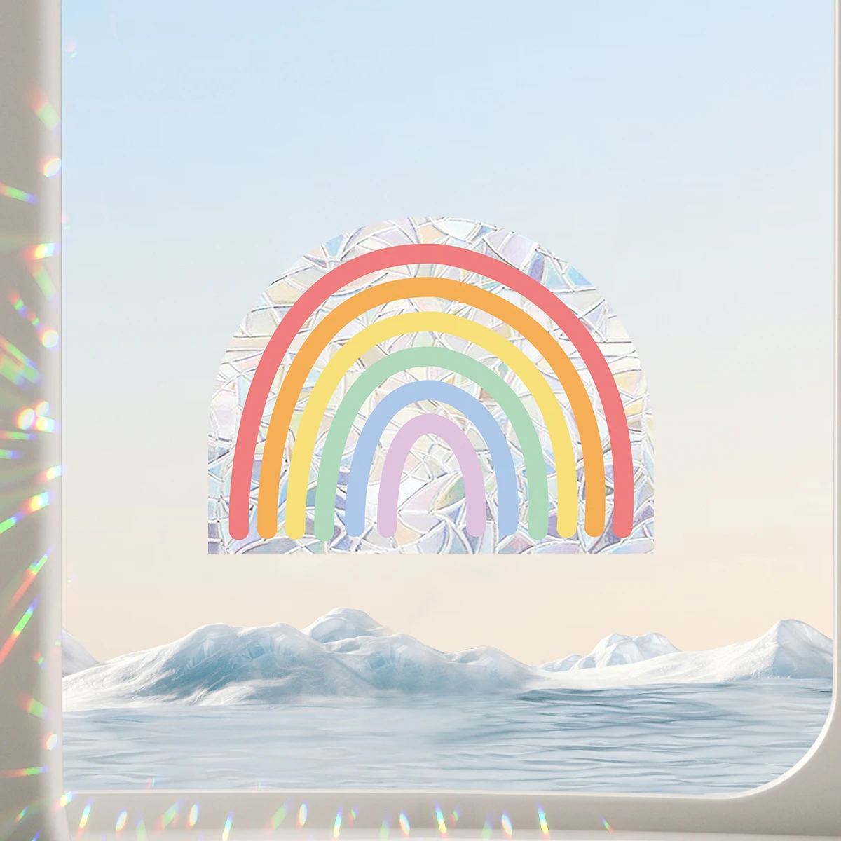 Cartoon Laser Prism Holding Star Sunlight Sun Catch Windows Stickers Children Room Decor for The Living Room Decoration Bedroom