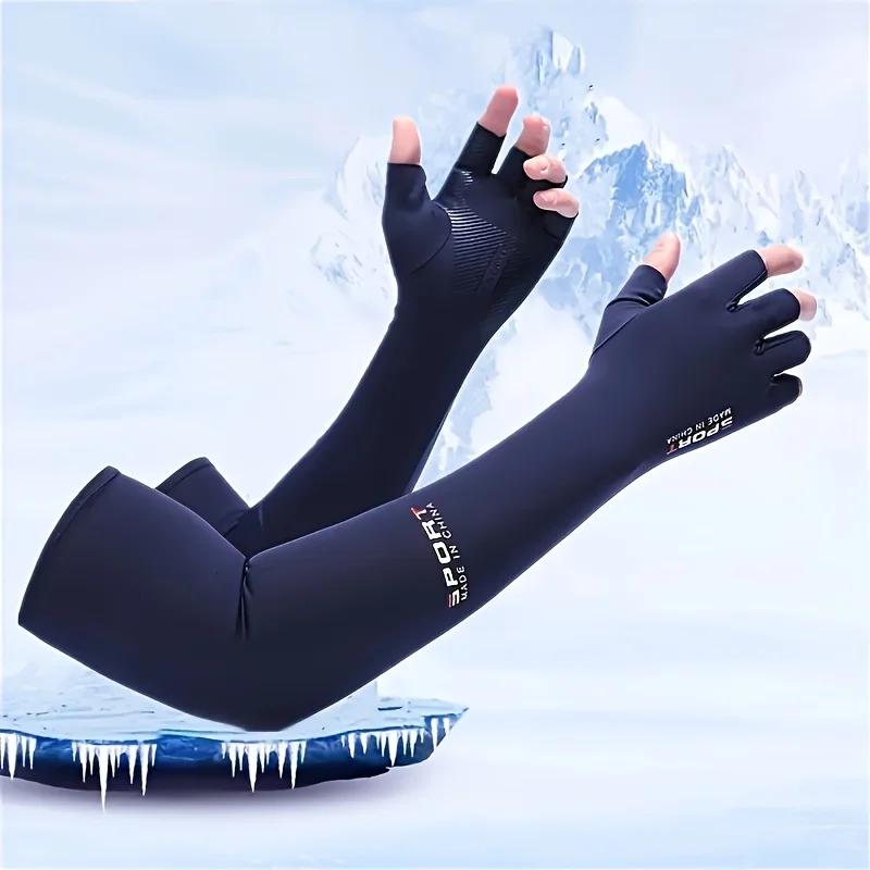 الأشعة فوق البنفسجية حماية الدراجات الذراع يغطي تنفس التجفيف السريع الأكمام المضادة للانزلاق الحرير الجليد أكمام أذرع تبريد الرجال النساء الرياضة واقي للذراع