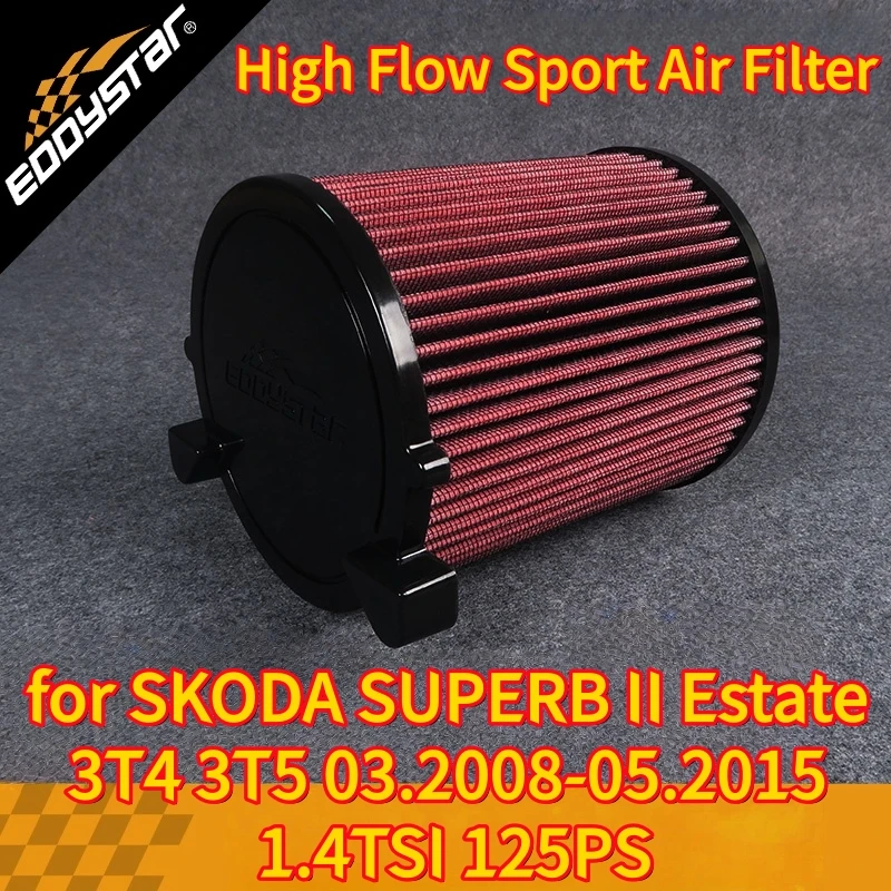 

Спортивный воздушный фильтр с высоким расходом для SKODA SUPERB II Estate 3T4 3T5 03.2008-05.2015 1.4TSI 125PS Моющиеся гоночные впускные фильтры