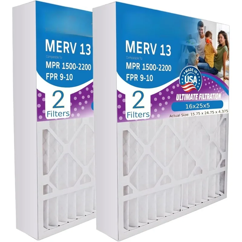 

Воздушный фильтр 16x25x5 MERV 13, совместимый с воздушным фильтром Lennox X6670, 2 шт. в упаковке
