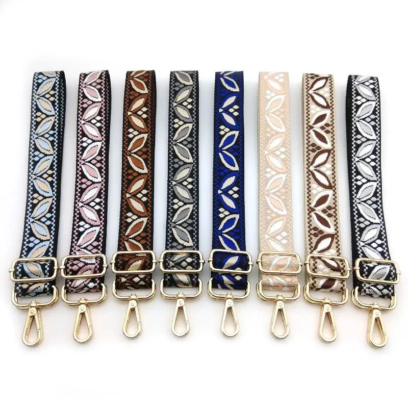 1Pcs Crossbody Shoulder Strap Magnolia Pattern Jacquarded Strap 3.8cm Wide Adjustable Handbag Purse Strap Replacement