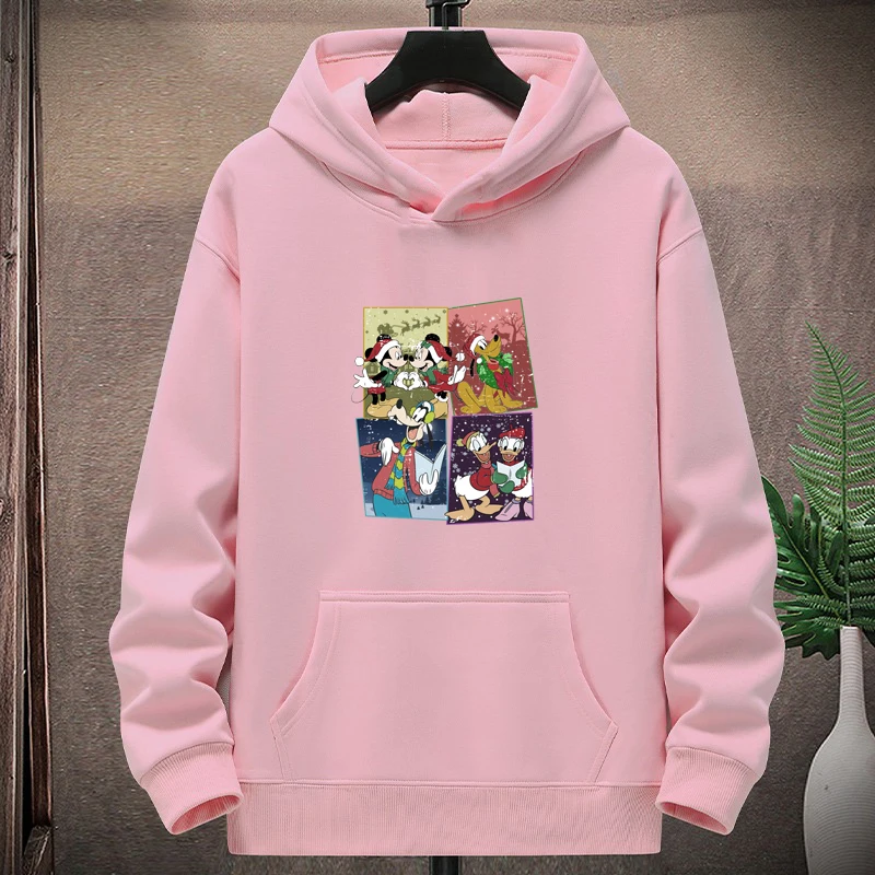 ديزني 2025 الخريف والشتاء الوالدين والطفل الرياضة البلوزات عيد الميلاد عطلة السفر هوديي معطف