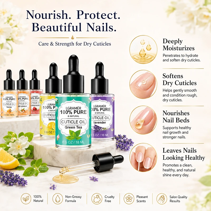  18ml/Bottle Nail Nutrition Oil Moisturizing Dried Nutrient Nail Cuticle Oil 6-Flowers Manicure Care Repair Damaged Liquid Oil
