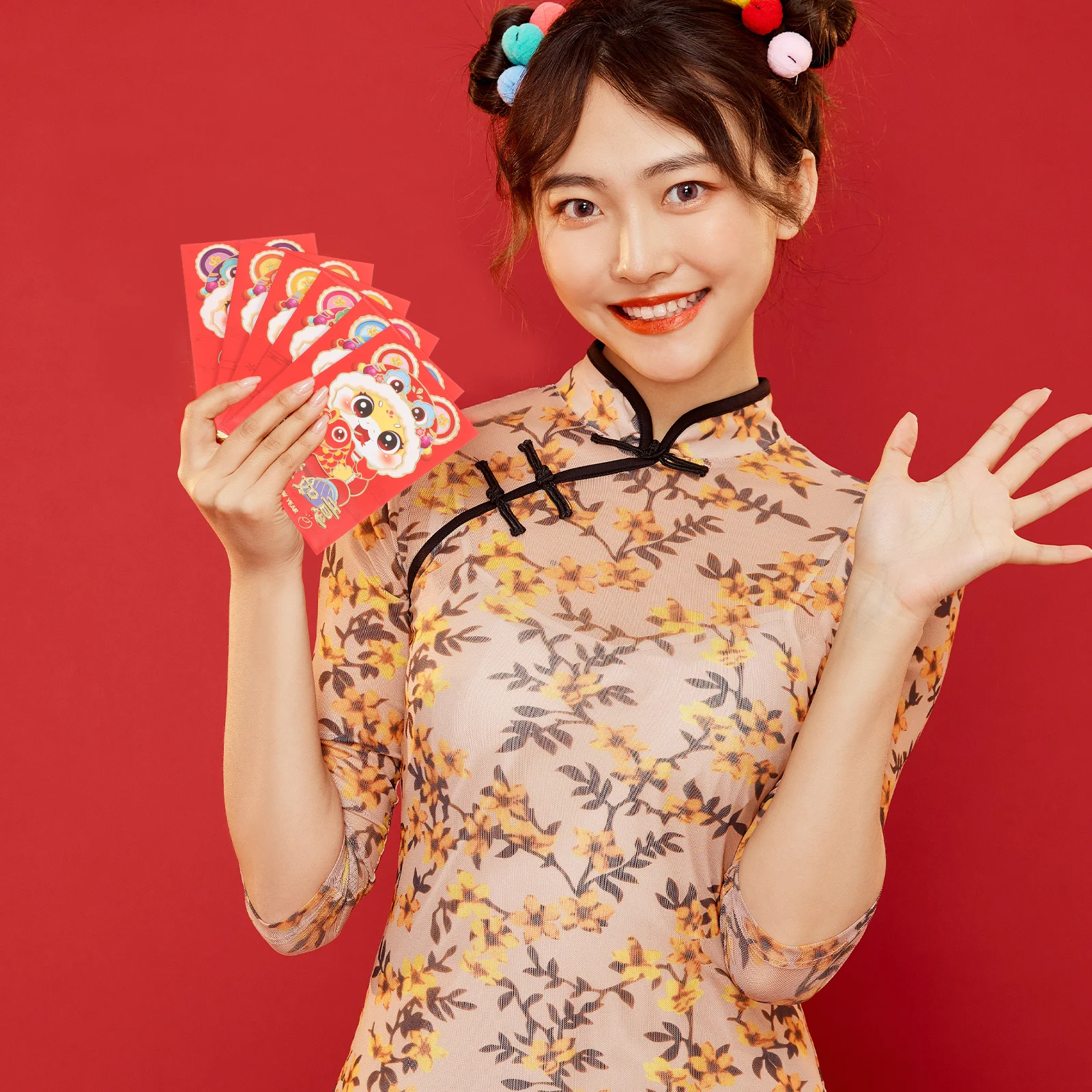 Sobres rojos de dinero de la suerte, paquetes rojos de Año Nuevo Chino, sobres plegables para efectivo, regalo de celebración del Festival de Primavera, 10 Uds.