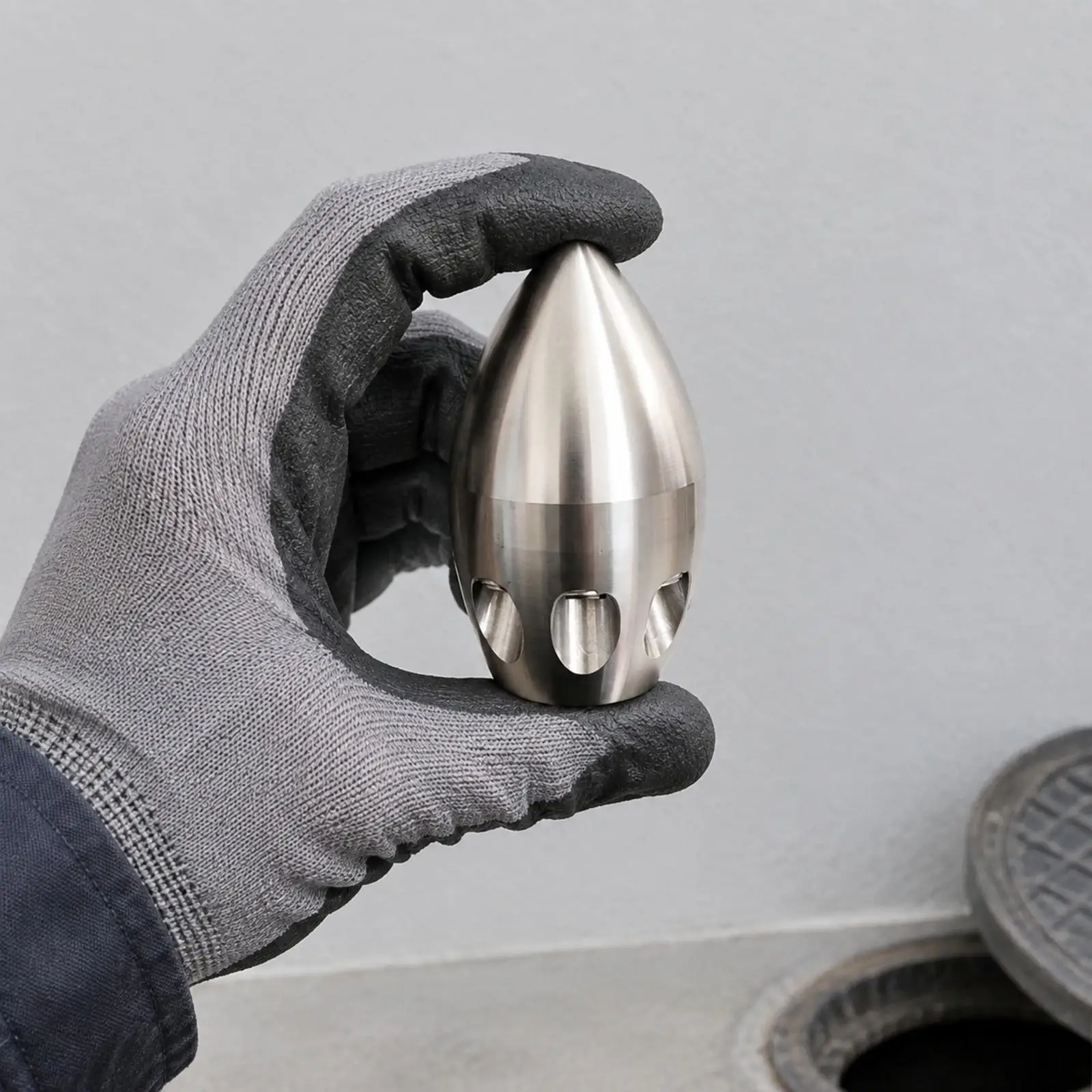 Water Jet Drain Cleaner Nozzle Stainless Steel High Pressure Sewer Unclogging Tool for Sprayer