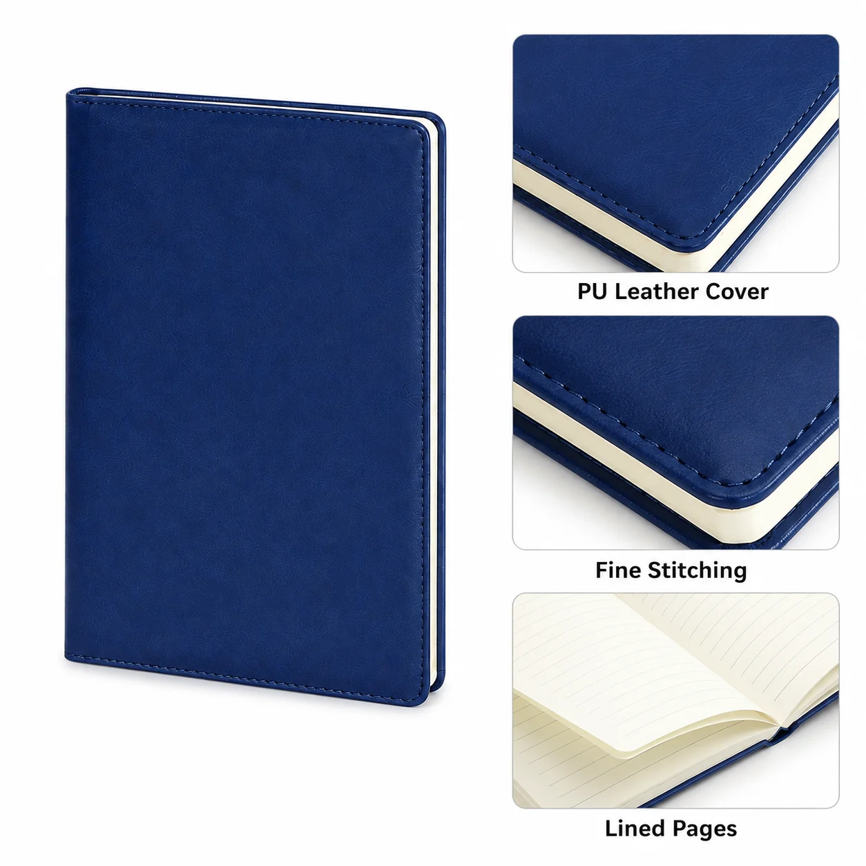 Leatherwork Journal - A5 PUレザーノート 100枚 200ページ ライン入りジャーナル ビジネス