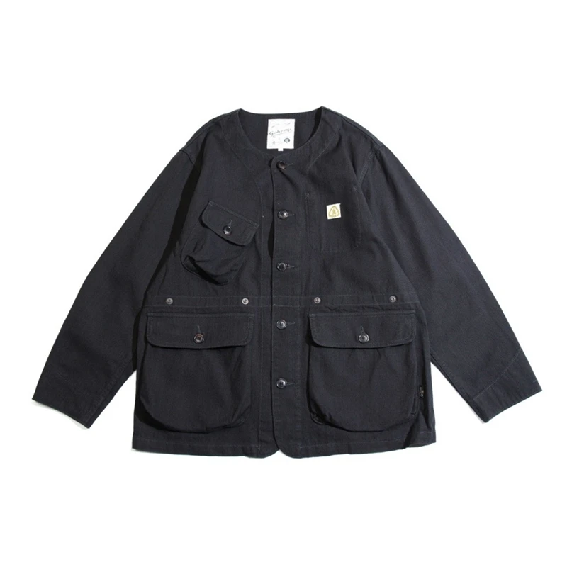 

Gohemp mighty jacket tooling function single breasted solid color washed jacket