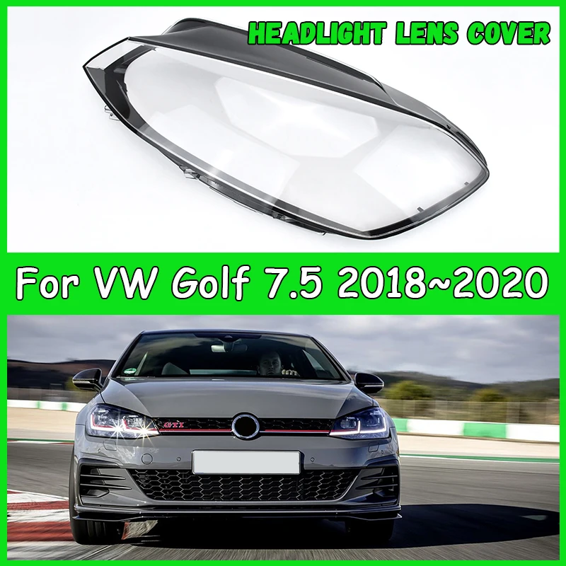 ل Volkswagen VW Golf 7.5 2018 2019 2020 سيارة عدسة المصباح الأمامي غطاء كشافات الظل رئيس مصباح المصباح غطاء المصباح اكسسوارات السيارات #1