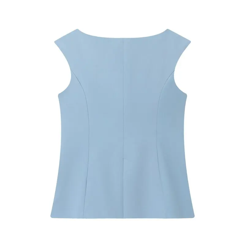 Slim Fit Svel One-oulder Vest Herfst Nieuwe collectie Dames Faion Set met lange broek midden taille Ontwerp 2025, herfstcolle...