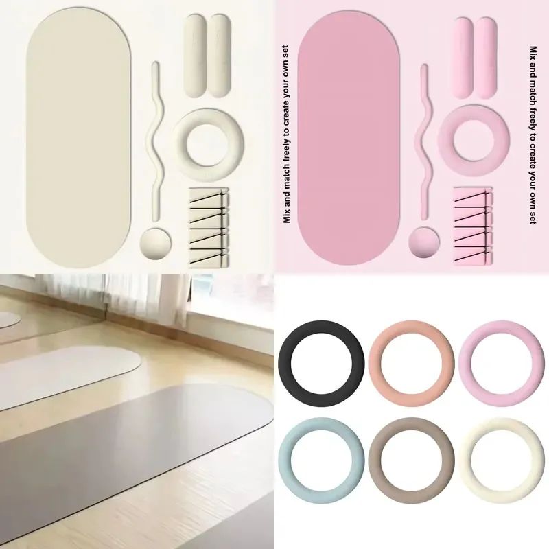 Women Gym Fitness Kit Yoga Pilates Accessories Wrist Ankle Weights Ring Block Non-slip Mat