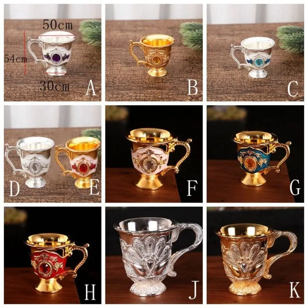 New with Handle Goblet Metal European-style Drinkware Wine Glass