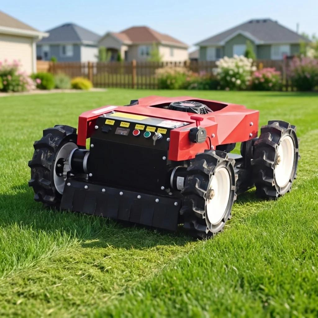 Robotic Self-Propelled Cordless Battery-Powered Lawn Mowers-Remote-Controlled DIY Industrial Wheeled Mowers for Houses Gardens