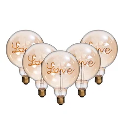 Led Bulb 220V Edison bulb G125 letter lamp LED lighting 4W bulb E27 energy saving lamp E27 dimmable G125 love lamp