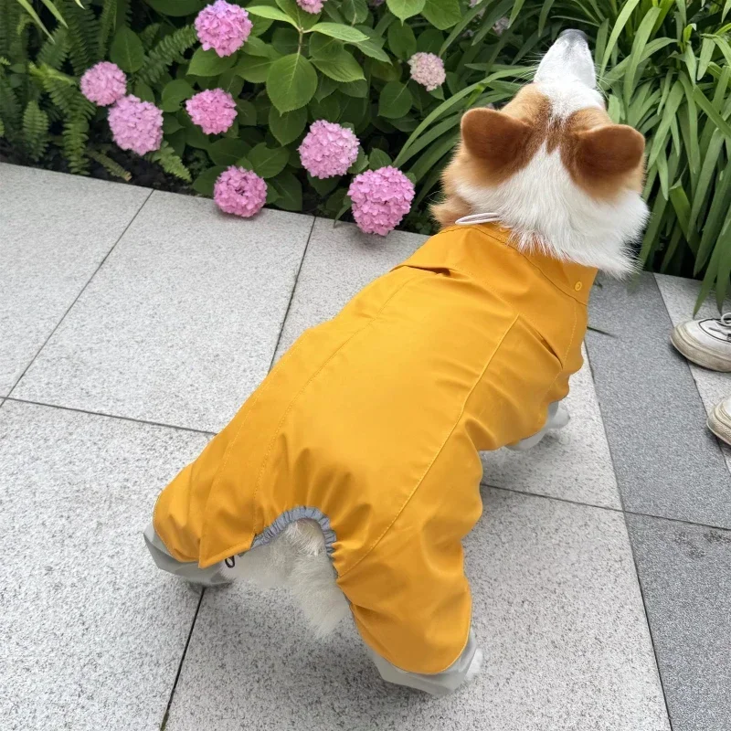 Welsh Corgi Dog Raincoat Pug French Bulldog Clothes Waterproof Clothing American Bully Pitbull Dog Clothing Jumpsuit Pet Apparel