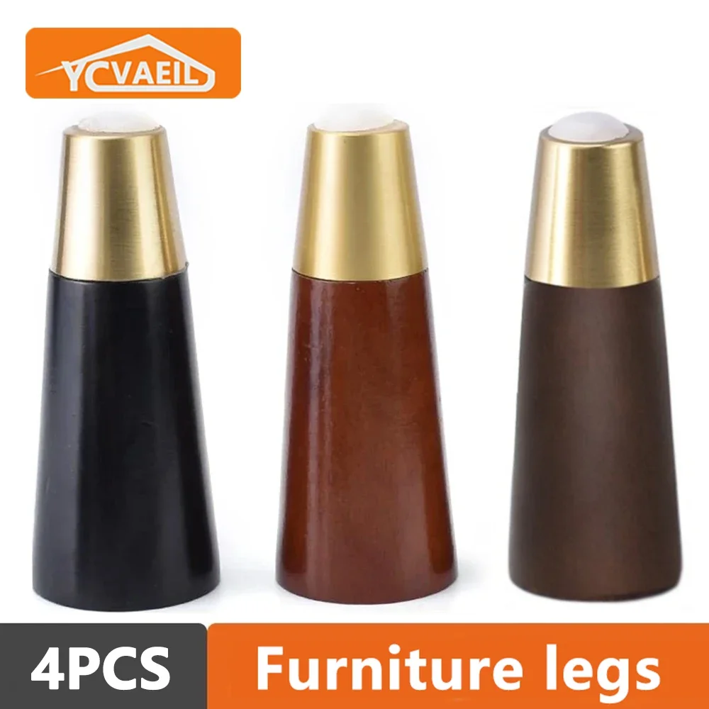 4Pcs ไม้ Kaki Kaki Meja สำหรับเฟอร์นิเจอร์ฟุตเก้าอี้โซฟาทีวีตู้ Dressers โต๊ะฮาร์ดแวร์เปลี่ยนไม้ขา8-18ซม.