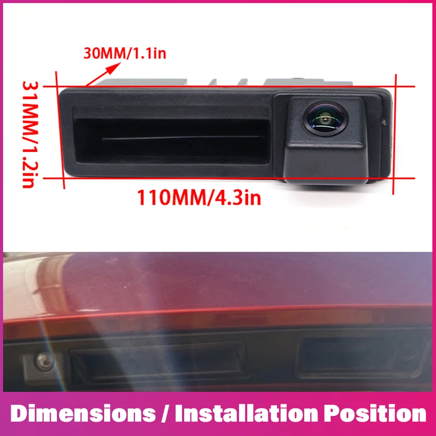 CCD HD Fisheye Rear View Camera For Audi Q7 4L A6 S6 RS6 (4F C6) 2005~2015 Car Trunk Handle Reverse Parking Monitor Night Vision