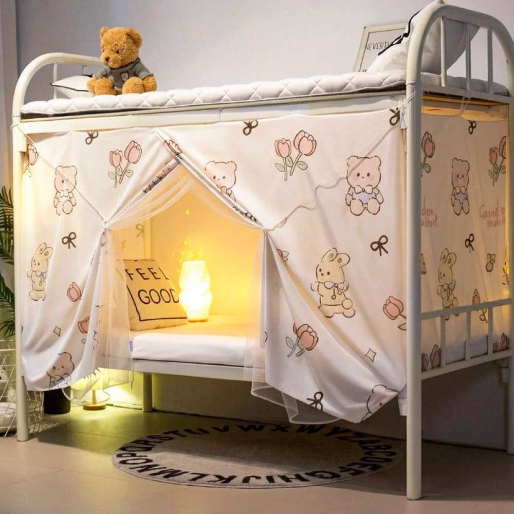 For For Yanyangtian Privacy Bed Canopy Mosquito Net Student Dormitory Bed Curtain Blackout Shade Shield Summer Sleep Tent Mesh