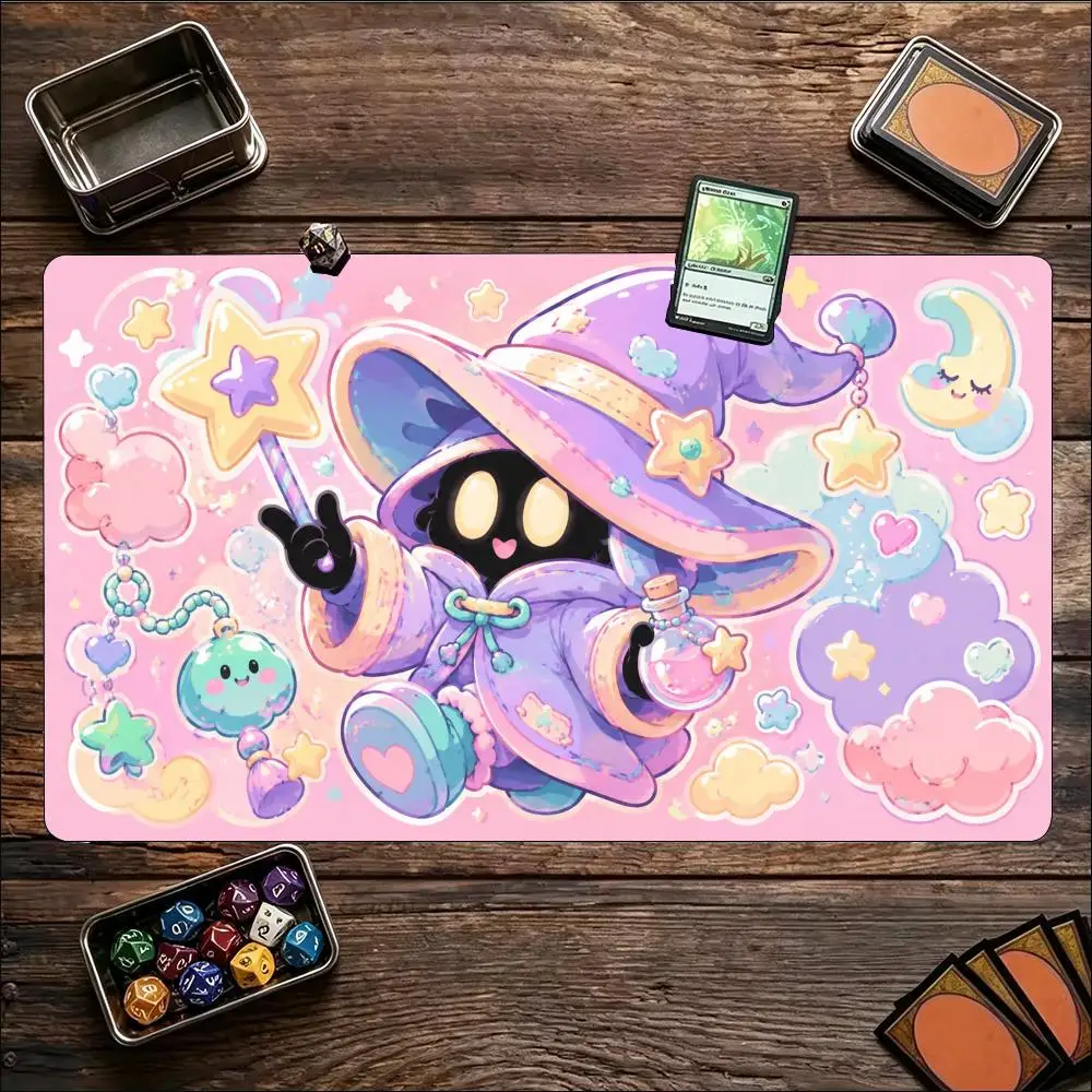 Tabletop Game Playmat Large Size Soft Cloth Top Non Slip Rubber Pad Dark Fantasy Artwork Card Mat For Table Card Battling