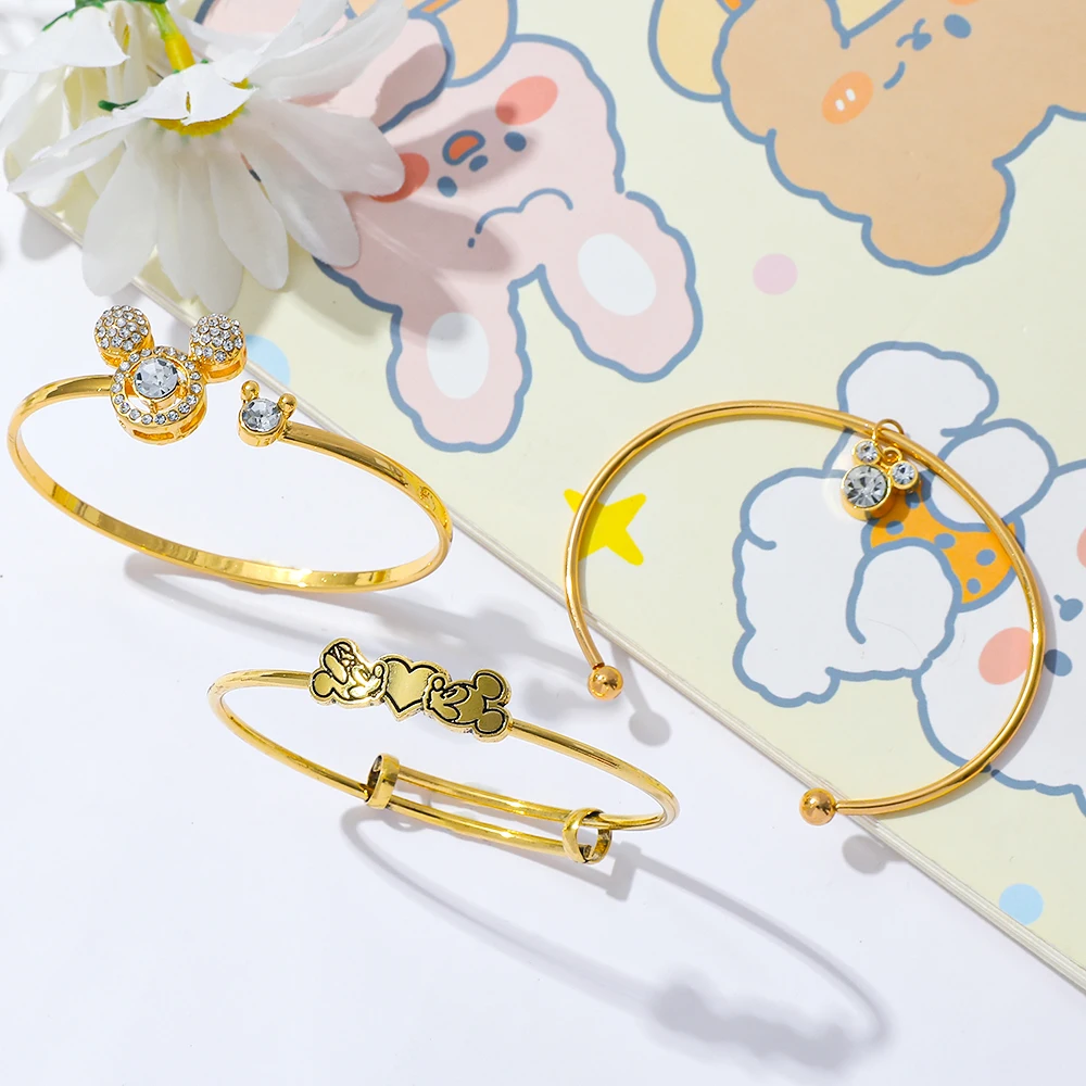 Браслет-золотого-цвета-с-Микки-Маусом-Диснея-модный-простой-элегантный-браслет-с-героями-мультфильмов-Микки-аксессуары-для-девочек-и-женщин-подарок