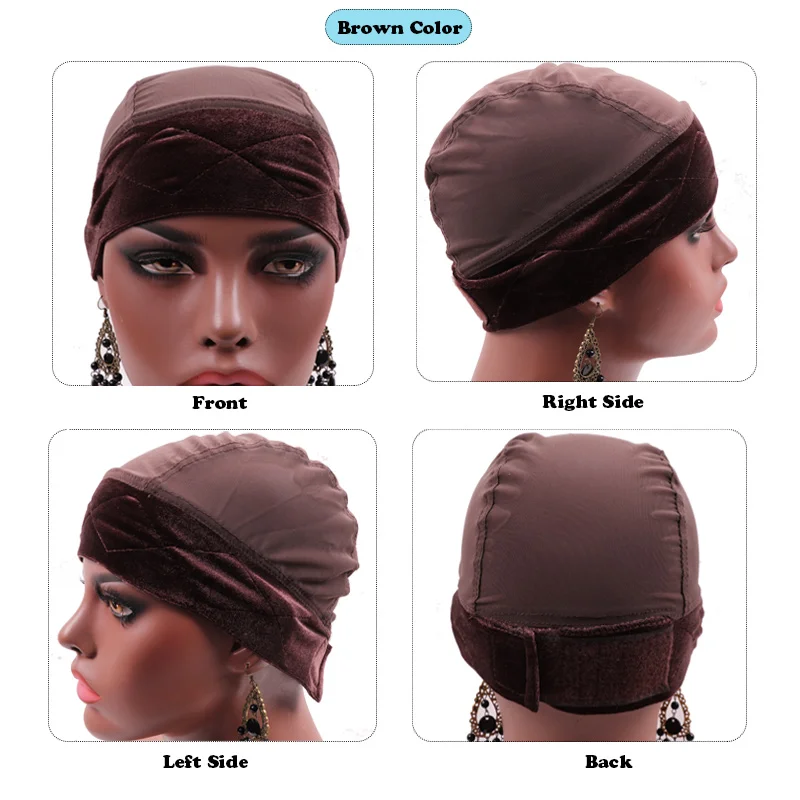 Wig Grip Cap With Velvet Headband Adjustable Headband Wig Cap For Making Wigs 1/2/3Pcs Wig Grip Headband Cap Wig Accessories