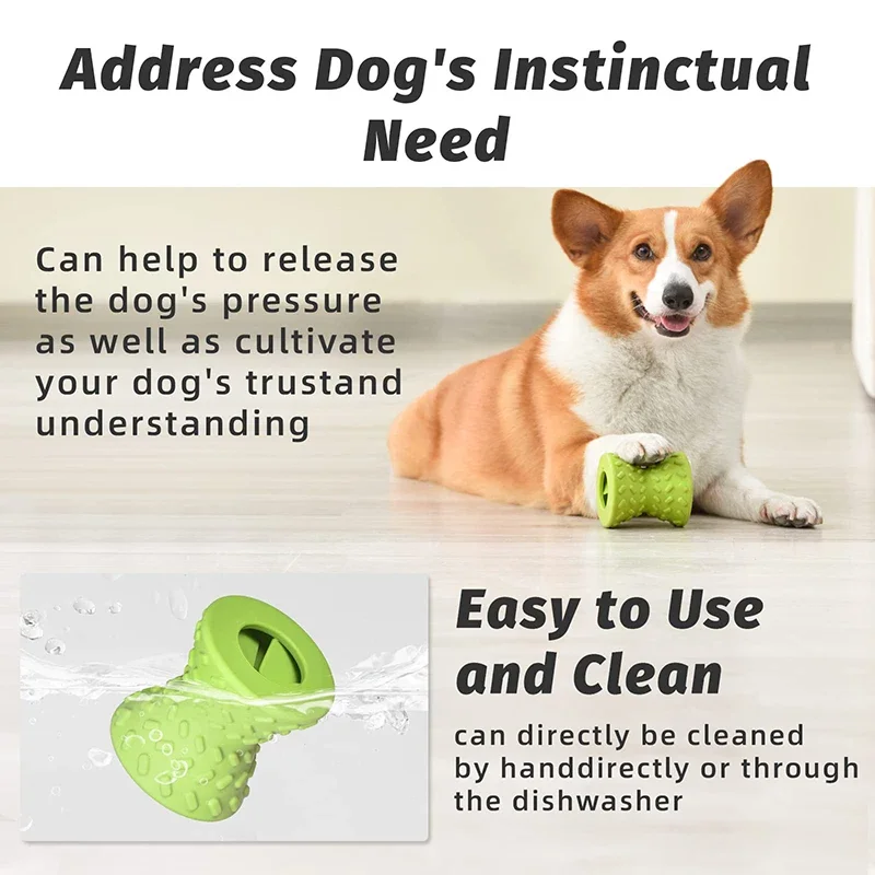 Natural Rubber Treat Leaking Pet Toys Puppy Bone Play Game Benepaw Food Dispensing Dog Toys for For Aggressive Chewers Nontxic