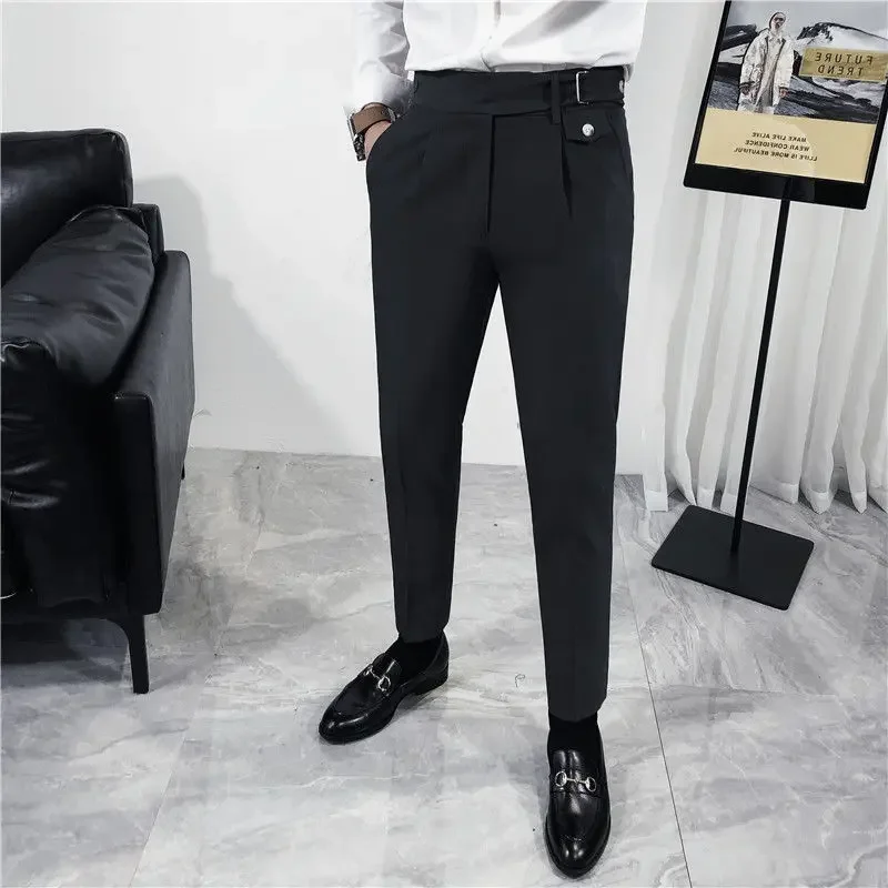 

Men 2023 Spring Autumn New Korean Business Casual Suit Pants Men's Solid Color Long Trousers Male Slim Fit Formal Pants