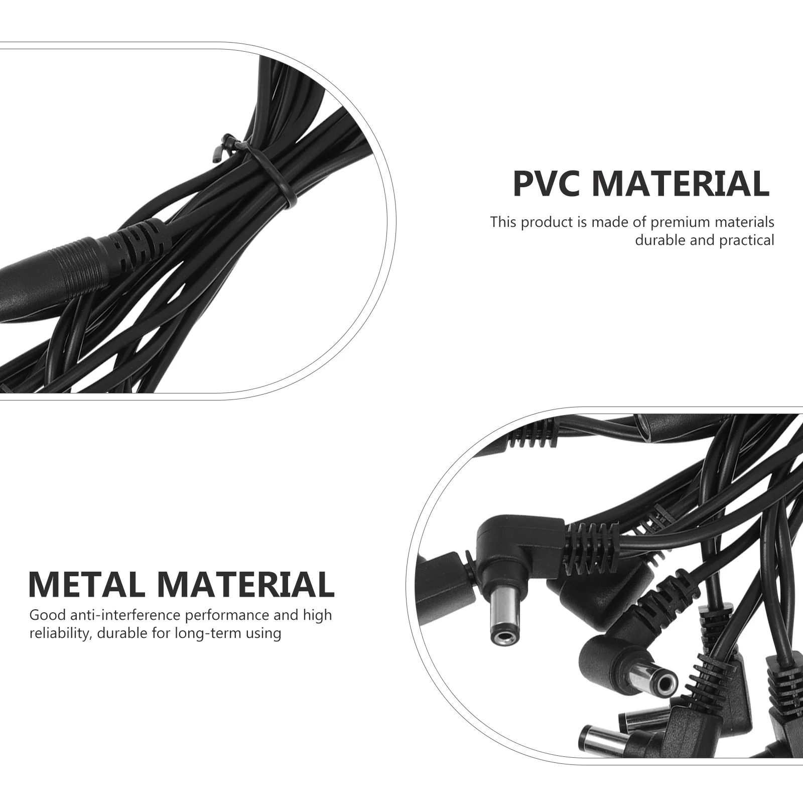 1 Stück Stromkabel für E-Gitarrenpedale, lange Lebensdauer, Geräuschisolierungskabel, stabile Verbindung, hohe Zuverlässigkeit