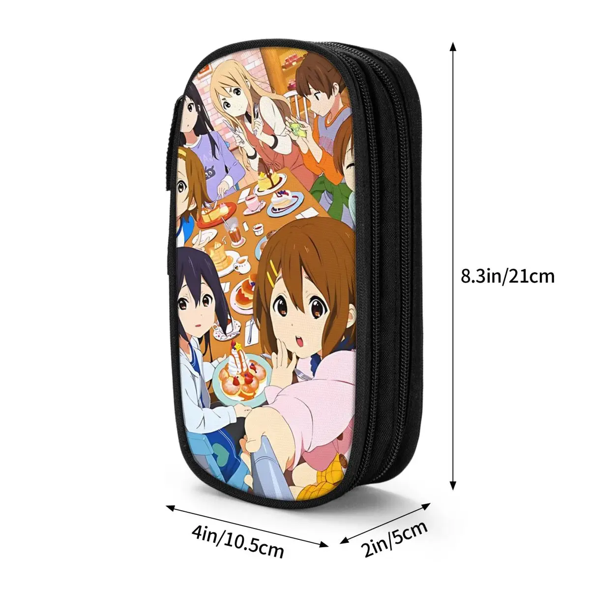 أزياء K-On! مقلمة فنية للفتيات، حامل أقلام للطلاب، حقائب ذات سعة كبيرة، أدوات مكتبية بسحاب للمدرسة