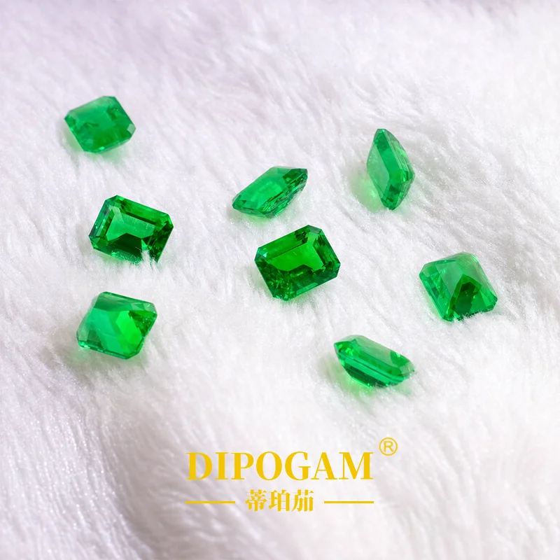 Colombian emerald cultured gemstones, rectangular faceted polished rough stones, jewelry wholesale accessories, accessories, jew