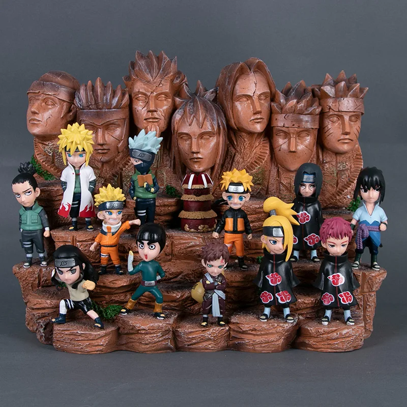 Naruto figurka anime pełny zestaw lalka w wersji Q ozdoba Naruto Sasuke Kakashi Uchi Bo Itachi scena