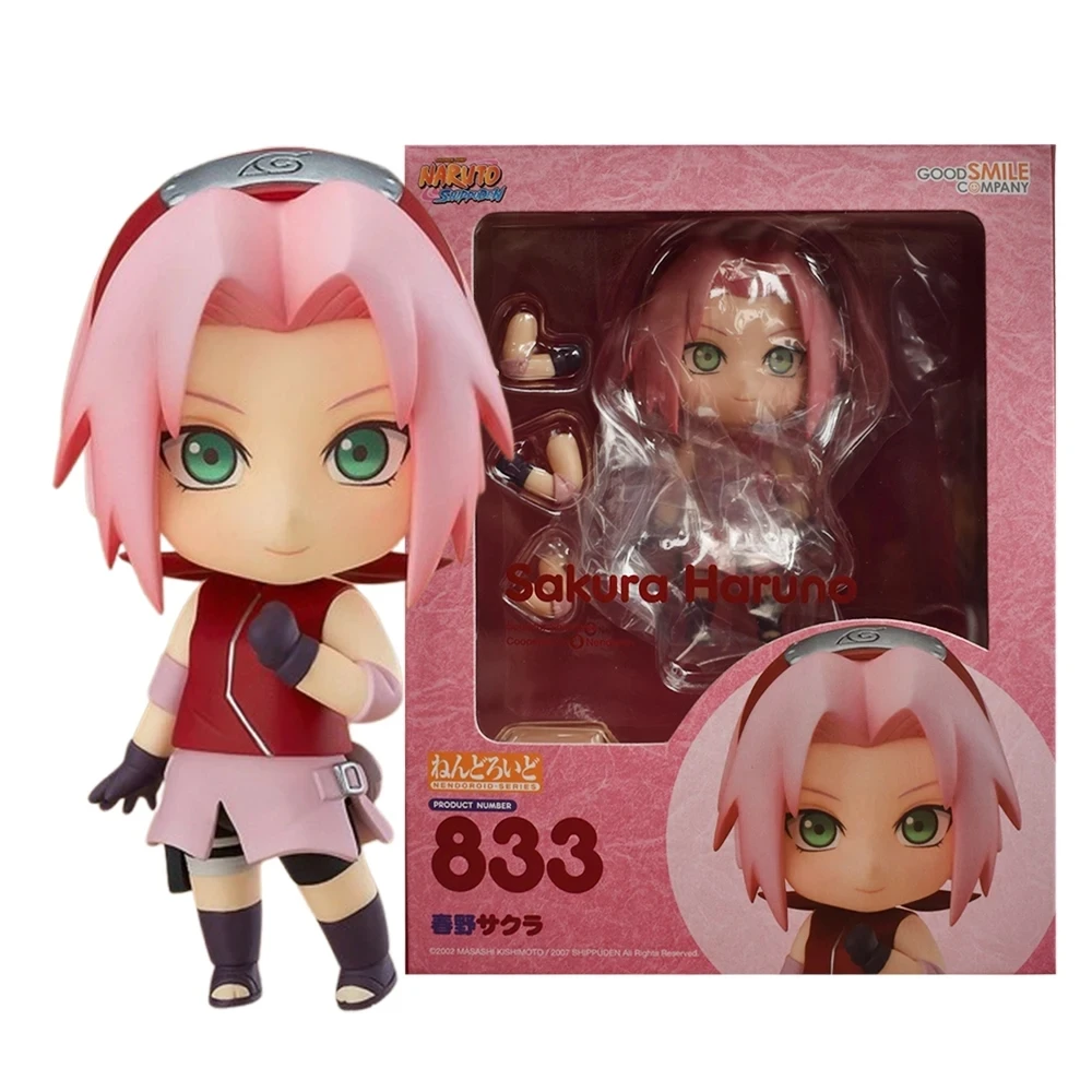 Figura de Anime Naruto Shippuuden Kyuubi Haruno Sakura de 10CM ( # 833) Figura de acción Modelo Sasuke Colección Muñeca Kakashi Juguete para regalo