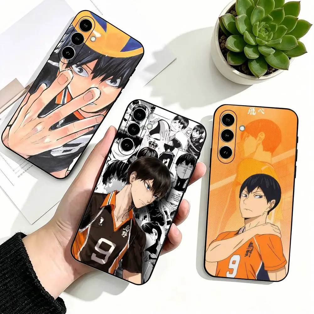 Haikyuu Hot Anime Tobio Kageyama Phone Case For Samsung Galaxy A73,A72,A71,A70,A53,A52,A51,Soft Silicone Black Cover