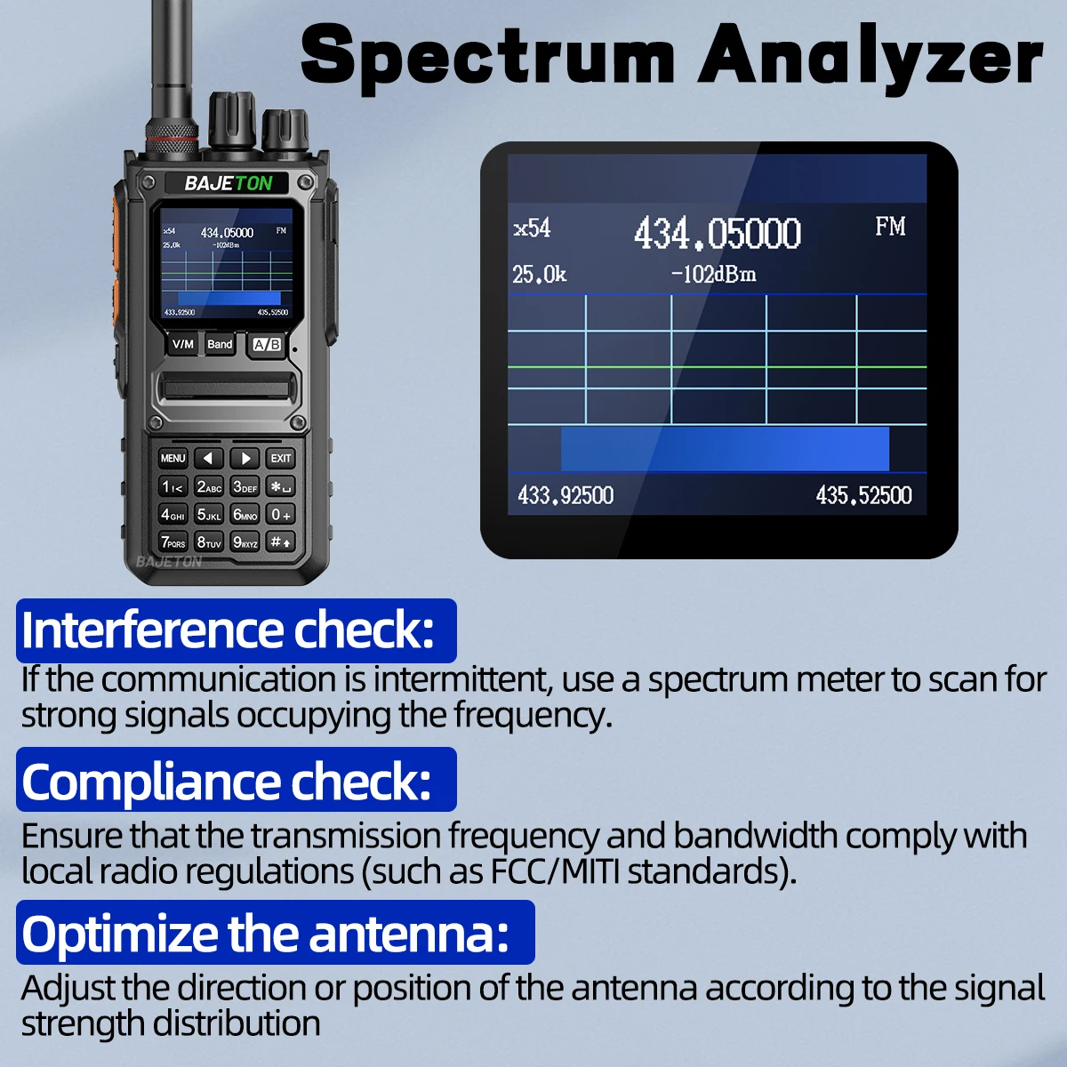 BAJETON BJ-7800 Walkie Talkie de largo alcance SW MW LW AM SSB CB 10W recibir programación inalámbrica de teléfono Bluetooth NOAA Radio bidireccional