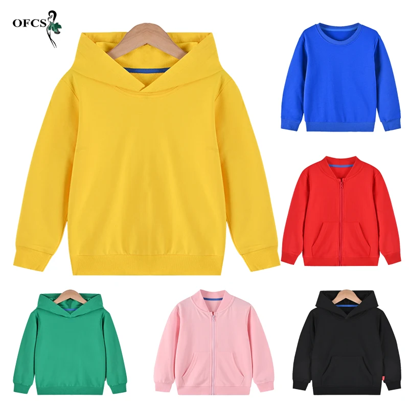 New Arrival Spring Children Hoodies Sweatshirt Fashion Hoodies Knitted Jumper Boy Girl Casual Sweatshirt Solid Color Sweater Top