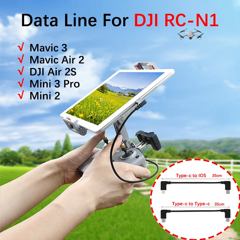 For DJI Mavic 3/Air 2/2S/Mini 3Pro/Mini 2 Remote Controller RC-N1 35CM Data Line Connection Image Transmission Cable Accessories