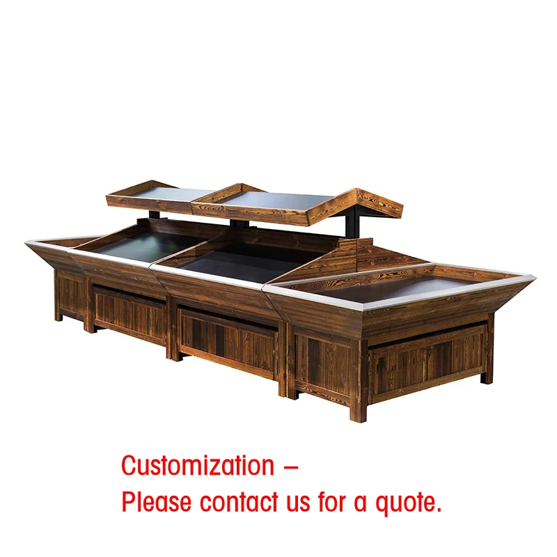 custom.Factory Price Fruits and Vegetables Display Stand Racks Grocery Display Cabinets Supermarket