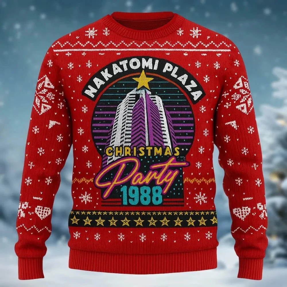 Funny Nakatomi Plaza Ugly Sweater Xmas Unisex Movie Sweatshirt Vintage 80s Sweatshirt Family 1988 Christmas Party Gifts