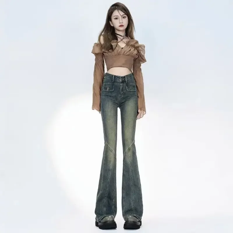 American Style Vintage High-waisted Slimming Jeans Women's Winter Newmood Petite Trousers Trendy Fashionable Ladies Casual Wear