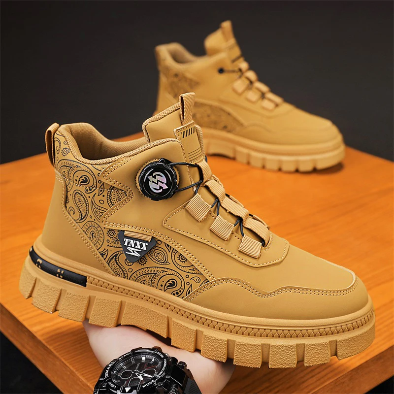 CYYTL Mens Casual Boots Winter Shoes Leather Ankle Cowboy Combat Tactical Chelsea Hiking Outdoor Sneakers Designer Luxury Tennis