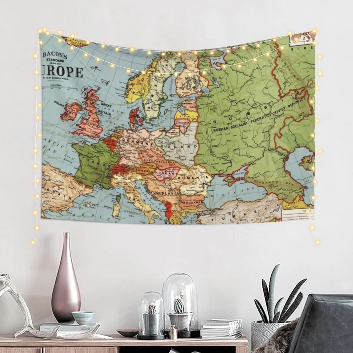 

European Map Tapestry Anime Decor Decor Home Aesthetic Room Decor Korean Tapestry