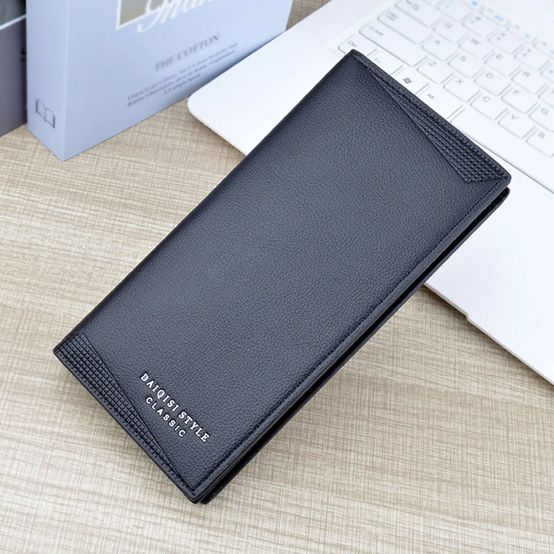 PU Leather Wallet Men ID/photo Holders Black/blue/gray Card Holder Wallet Case 8 Slots Hasp Male Purse Credit Card Case