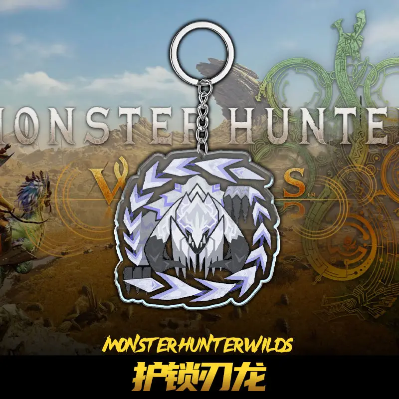 مونستر هنتر وايلدز  سلسلة مفاتيح أكريليك كرتونية لطيفة على شكل لعبة Rathalos Alma ملحق زخرفي لحقائب الظهر للأولاد والبنات #2